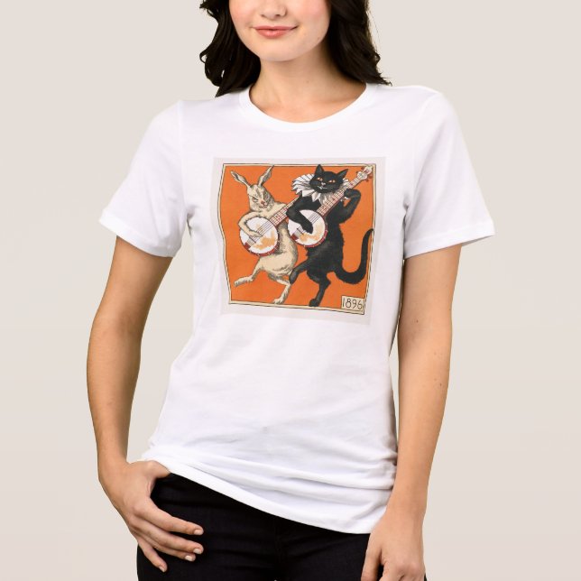 Camiseta Coelho Dançante e Gato (Frente)