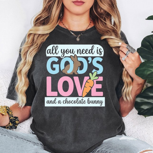 Camiseta Coelho de Chocolate do Amor de Deus Citação de Pás (Criador carregado)