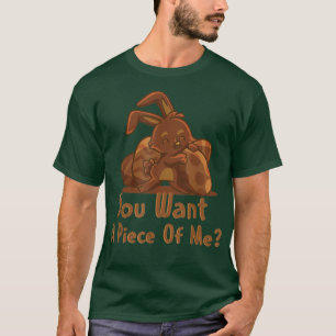 Camiseta Coelho de Chocolate páscoa Engraçado Você Quer Uma