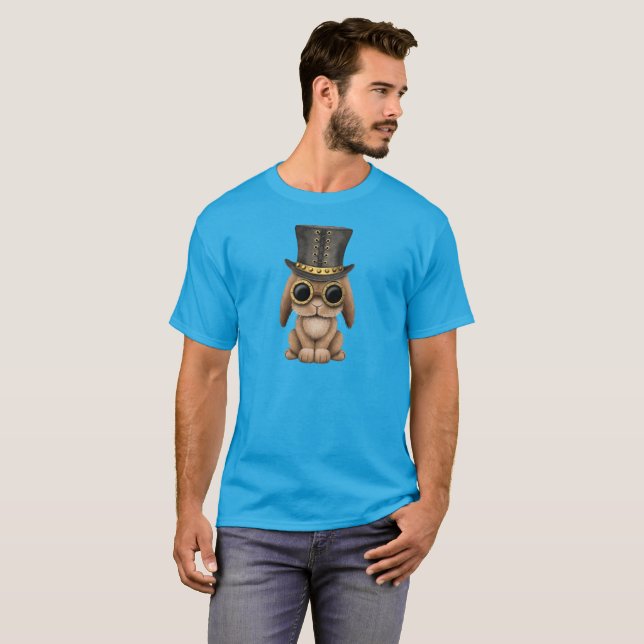 Camiseta Coelho de coelho bonito do bebê de Steampunk (Frente Completa)