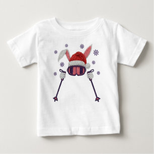 Camiseta Coelho de esqui de falso fio com chapéu de Papai N