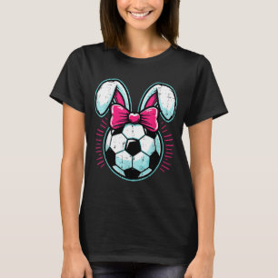 Camiseta coelho de futebol de Páscoa orelhas laço fofo meni