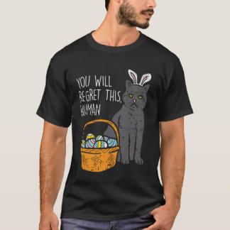 Camiseta Coelho de Gato Preto Lamenta Este Humorístico Pásc