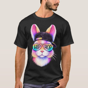 Camiseta Coelho de Hip Hop da Páscoa Óculos de Sol Rostos H