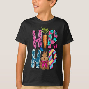 Camiseta Coelho de Hip Hop Ocidental e Cenoura Feliz Dia de