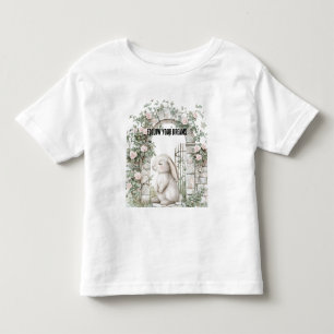 Camiseta Coelho de Jardim Floral Rosa Enfeitiçado Feminino 
