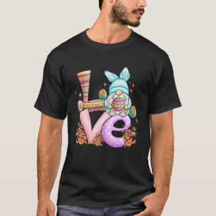 Camiseta Coelho de orelhas de gnomo do amor flores vintage