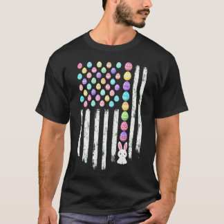 Camiseta Coelho de Ovo de Páscoa Bandeira Americana Patriót