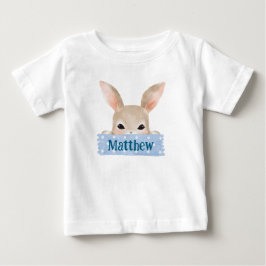 Camiseta Coelho de Páscoa Azul Aquarela Meninos