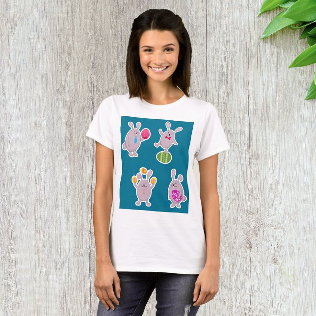 Camiseta Coelho de Páscoa com Ovos Coloridos (Criador carregado)