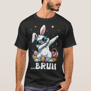Camiseta Coelho de Páscoa Dabbing Bruh Dança Coelho Criança