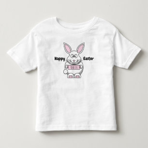 Camiseta Coelho de Páscoa de desenho animado com o nome per