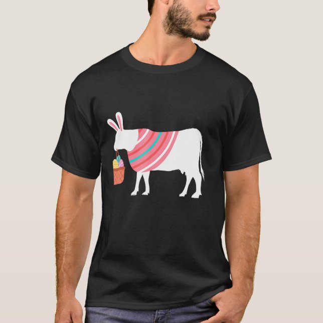 Camiseta Coelho de Páscoa de Vaca Páscoa Para Animal (Frente)