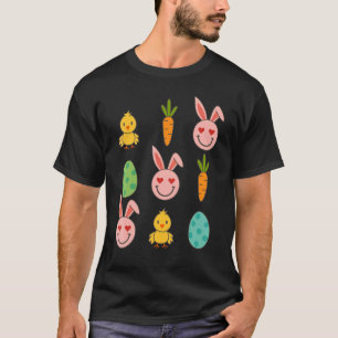 Camiseta Coelho de Páscoa Engraçado Frango Cenouras Homens 