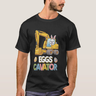 Camiseta Coelho de Páscoa Escavadeira Meninos Pequenos Ovos