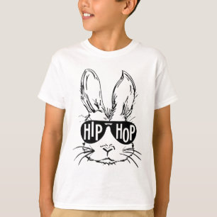 Camiseta Coelho de Páscoa Feliz Hip Hop com Óculos de Sol H