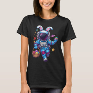 Camiseta Coelho de Páscoa Feliz Ovo de Astronauta Meninos G