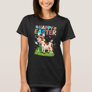 Camiseta Coelho de Páscoa Feliz Ovo Vaca Engraçada Domingo