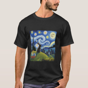 Camiseta Coelho de Páscoa Noite Estrelada Pós-impressionist