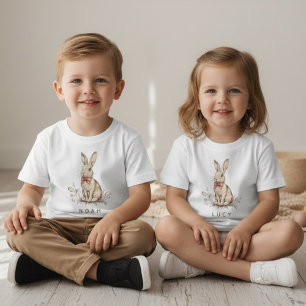 Camiseta Coelho de Páscoa Personalizado Nome Personalizado