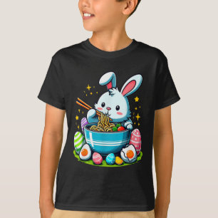 Camiseta Coelho de Páscoa Ramen Kawaii Macarrão Japonês Mul