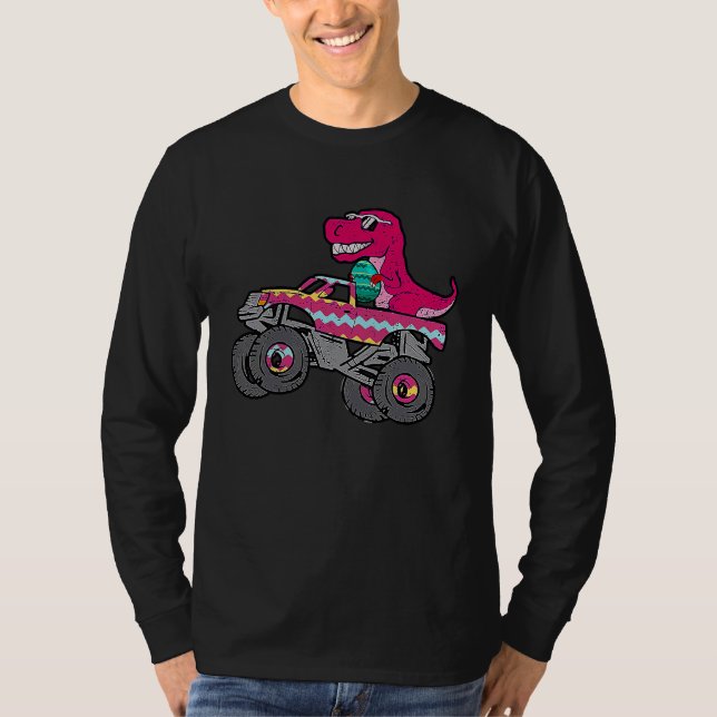 Camiseta Coelho de Páscoa T Rex  Enchimentos de Cesta para  (Frente)
