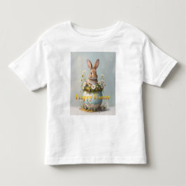 Camiseta Coelho de Páscoa vintage com margaridas
