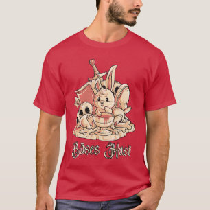 Camiseta Coelho de terror engraçado chamado Coelho Mau com