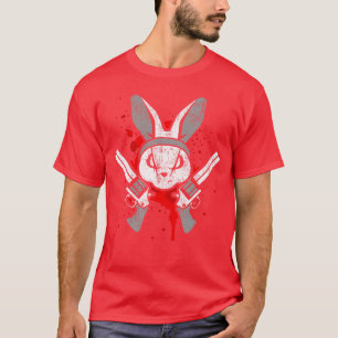 Camiseta Coelho de Terror Mau Coelho Engraçado Dizendo Pres