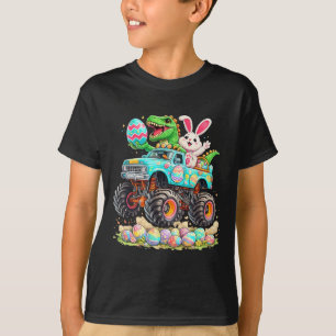 Camiseta Coelho Dinossauro Com Caminhão Páscoa Ovos Engraça
