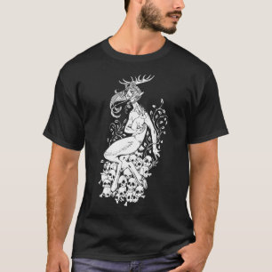 Camiseta Coelho do crânio Lpreguiçoso Halloween Gótico Skel
