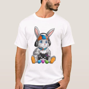 Camiseta Coelho do Dia Feliz de Páscoa Ovo Meninos Meninas 