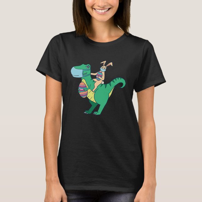 Camiseta Coelho do Dinossauro Rex felz pascoa (Frente)