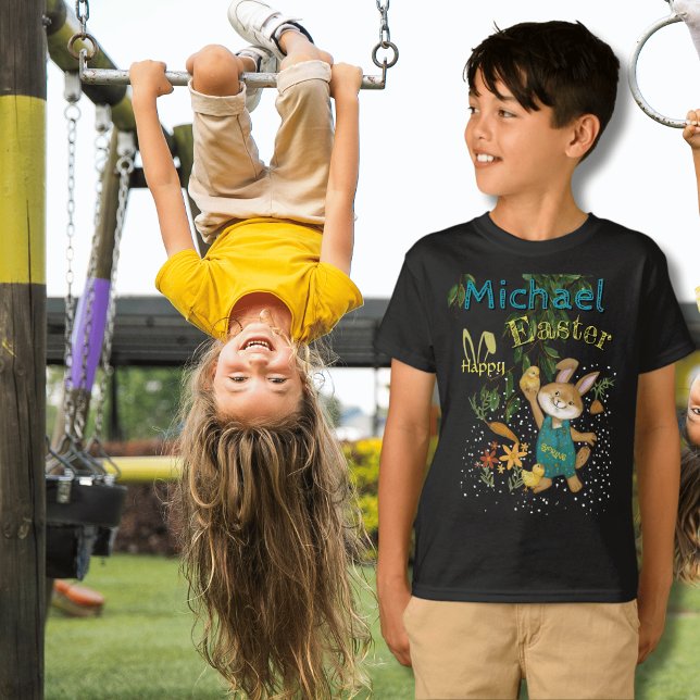 Camiseta Coelho do Felz pascoa de Aquarela (Watercolor Happy Easter Bunny T-Shirt)