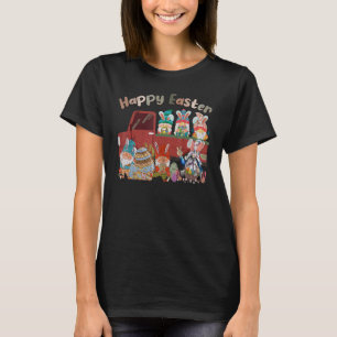 Camiseta Coelho dos Gnomos, Ovos Caçando Caminhão Feliz