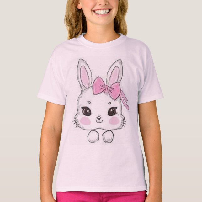Camiseta Coelho e arco rosa (Frente)