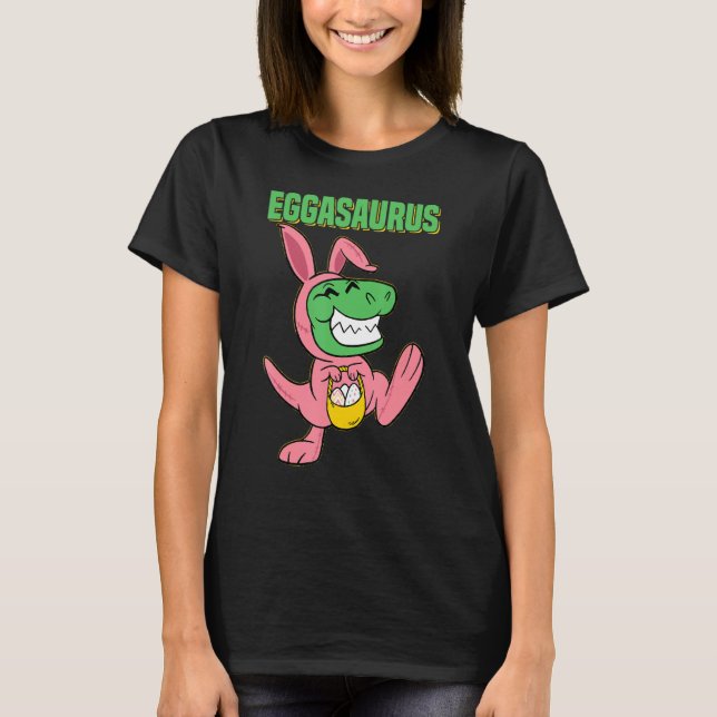 Camiseta Coelho Eggasaurus Trex Páscoa Caça De Ovos Bunny D (Frente)