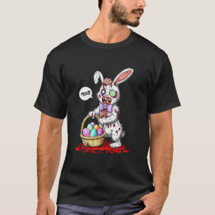 Camiseta Coelho Em Fantasme De Zumbi Ovo Sangue Assustador