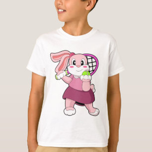 Camiseta Coelho em Tênis com raquete Tênis