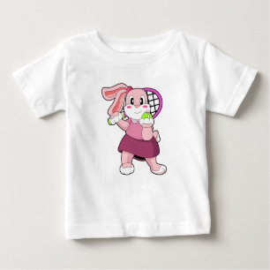 Camiseta Coelho em Tênis com raquete Tênis