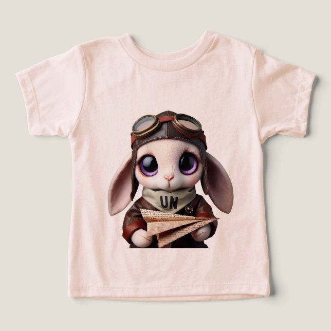 Camiseta Coelho em uma roupa de voo (Design frontal)