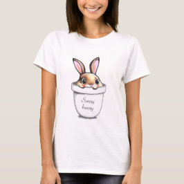Camiseta Coelho em Vaso de Planta