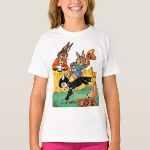 Camiseta Coelho Engraçado Andando De Cartografia Negra