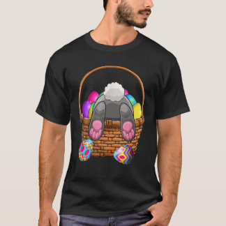 Camiseta Coelho Engraçado, Coelho De Ovos, Na Cesta