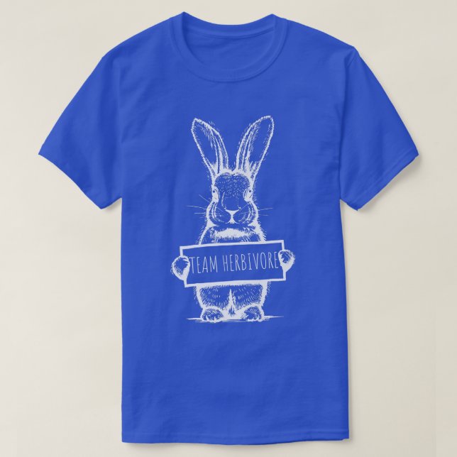 Camiseta Coelho Engraçado com a Equipe Herbivore Vegetarian (Frente do Design)