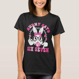 Camiseta Coelho engraçado diz seis sete dia de páscoa 67 me