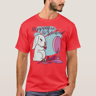 Camiseta Coelho Engraçado Makeup Mirror Bunny