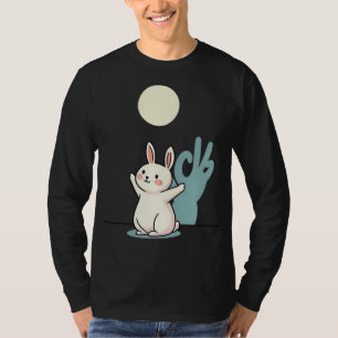 Camiseta Coelho engraçado sombras das mãos marionetes humor