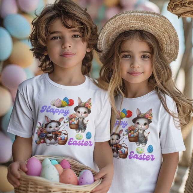 Camiseta Coelho Feliz de Páscoa  (Criador carregado)
