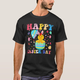Camiseta Coelho Feliz de Páscoa Frango Dia de Páscoa Groovy